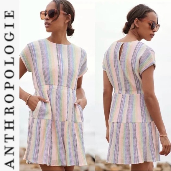 Anthropologie Dresses & Skirts - Anthropologie Dolan Left Coast Collection Short Sleeve Striped mini Dress small